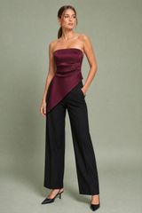 Asymmetric Ruched Bandeau Top