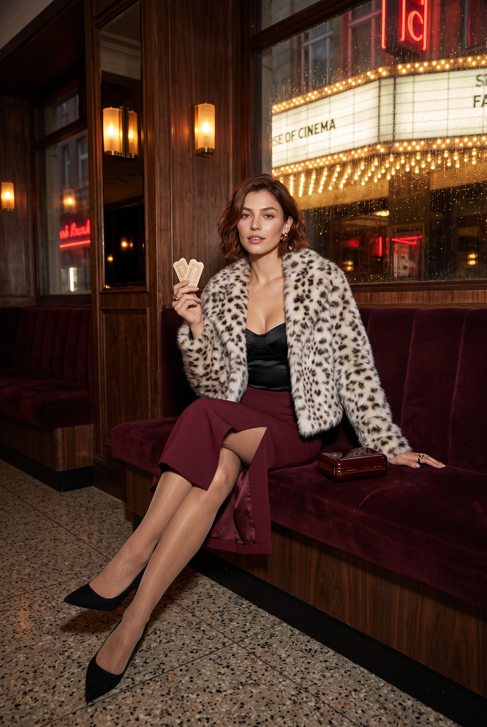 Veste en fausse fourrure imprimé animalier | Deuxième photo lifestyle | Lounelle Paris