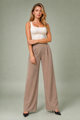 High-waisted wide-leg pants