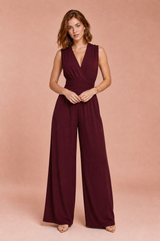 Flowy V-Neck Wide-Leg Jumpsuit
