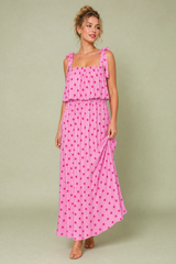 Pink Polka Dot Maxi Dress