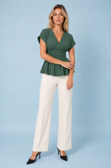 V-neck fitted blouse