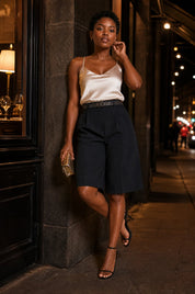 Bermuda ample à ceinture | Deuxième photo lifestyle | Lounelle Paris