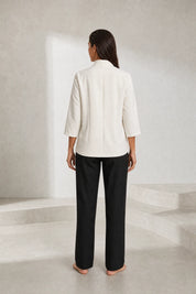 Blazer blanc cassé col châle | Lounelle Paris