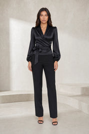Blouse satinée cache-cœur | Lounelle Paris