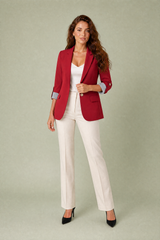 Fitted Three-Quarter-Sleeve Blazer