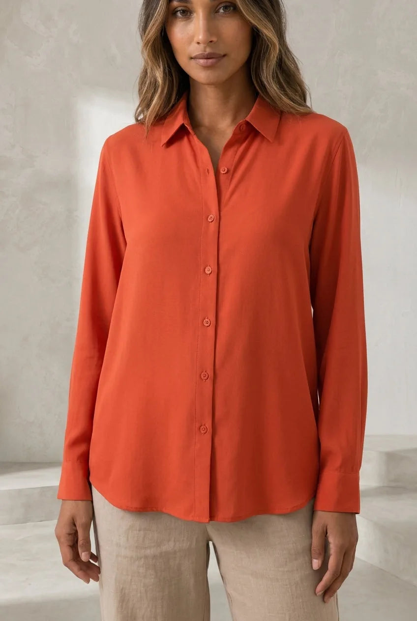 Chemise fluide à col rabattu | Lounelle Paris