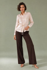 Metallic Tie-Waist Shirt