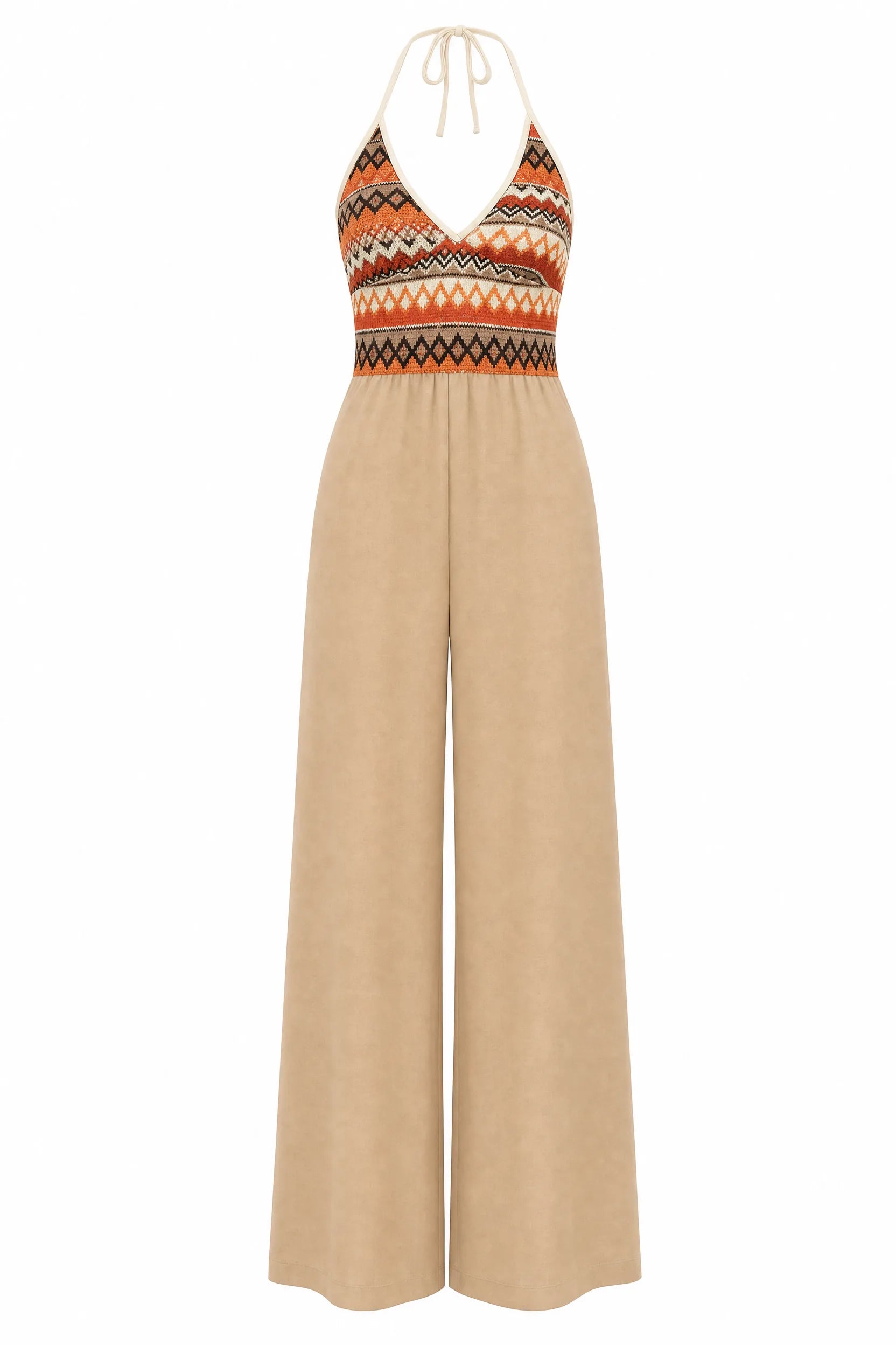 Combinaison beige col licou dos nu | Lounelle Paris
