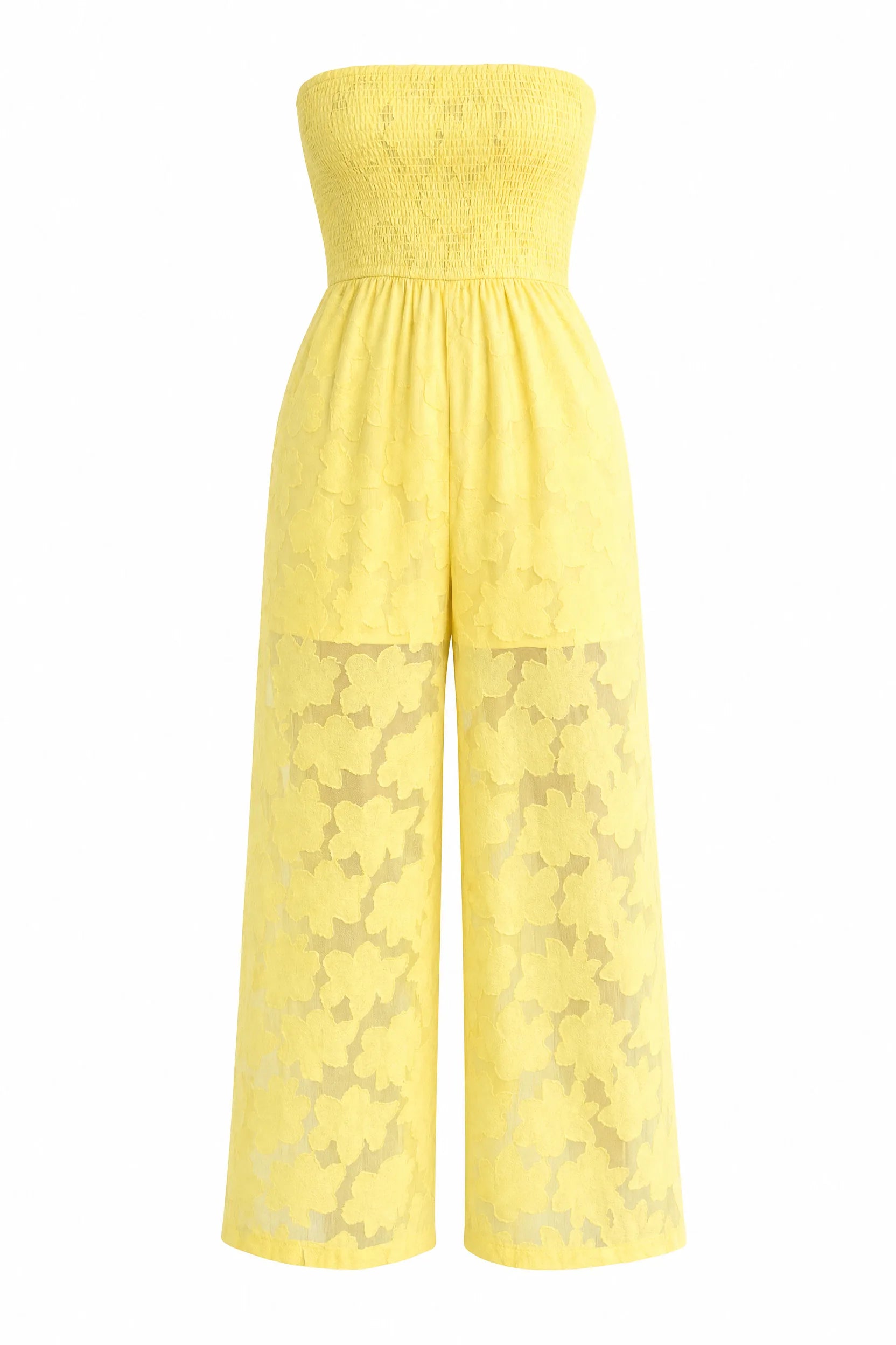 Combinaison jaune bandeau transparente | Lounelle Paris