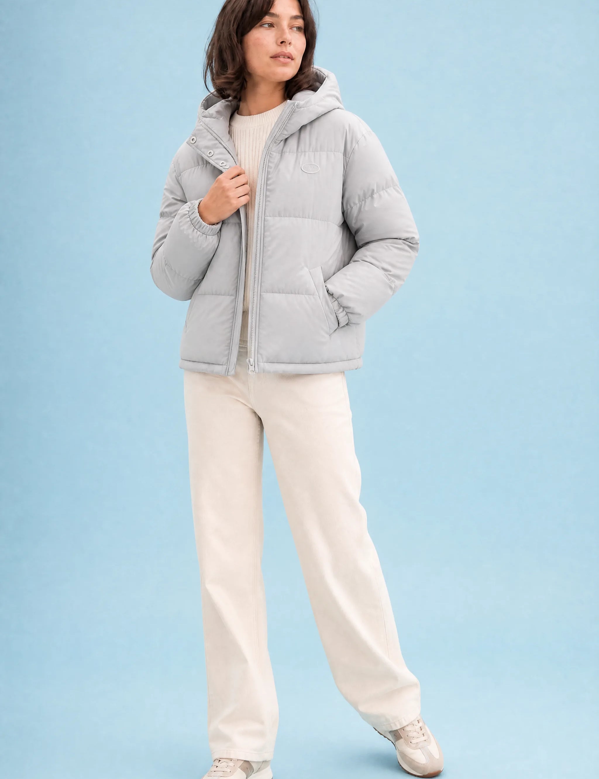 Doudoune matelassée à capuche | Variante Gris | Lounelle Paris