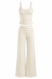 Ensemble jaune imprimé bretelles larges | Lounelle Paris