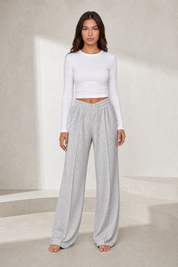 Pantalon large taille élastique en V | Lounelle Paris
