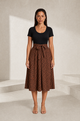 Polka Dot Two-Fabric Dress