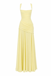 Robe longue dos nu drapée aperçu produit