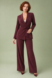 Tailleur pantalon croisé ceinturé | Vue de face | Lounelle Paris