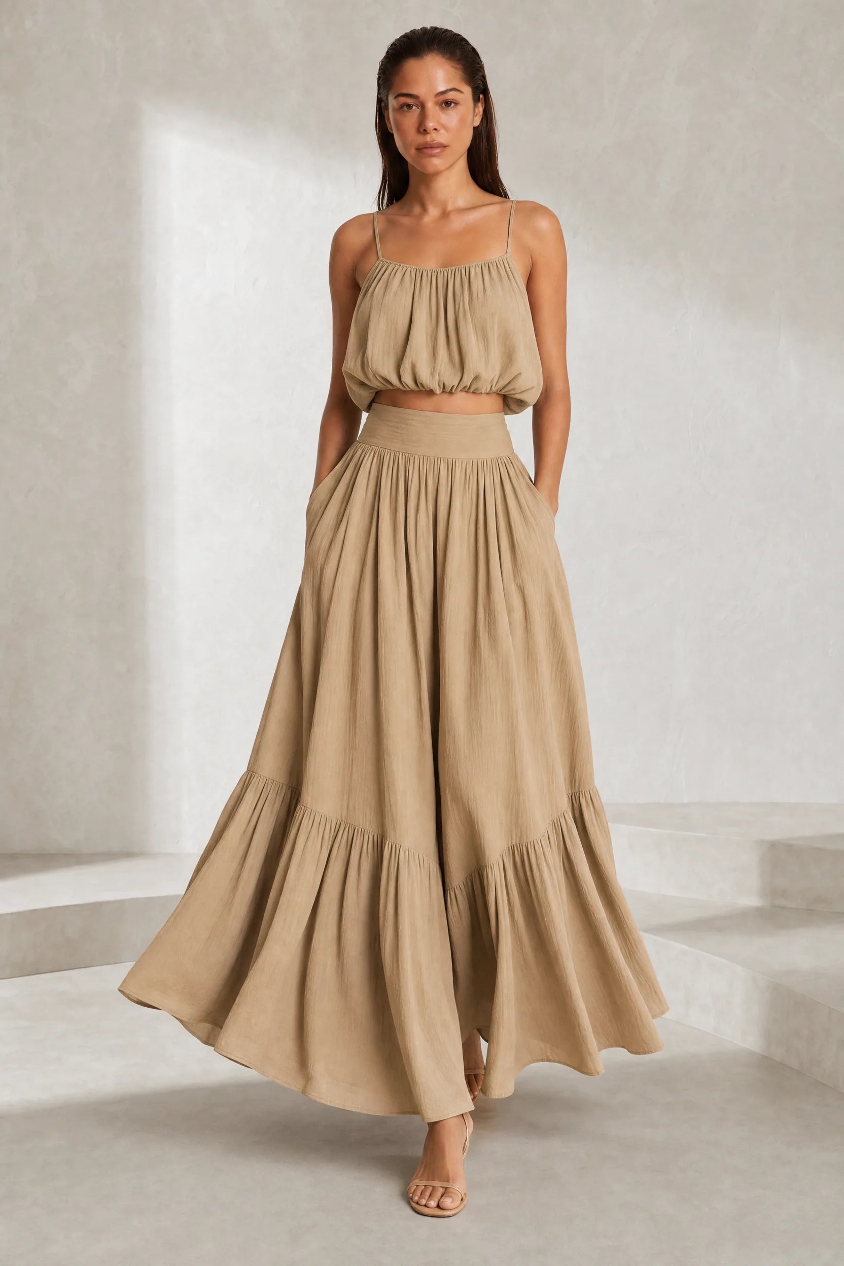 Ensemble jupe longue fines bretelles | Lounelle Paris