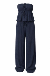 Ensemble pantalon large bustier volanté | Lounelle Paris