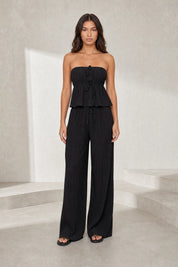 Ensemble pantalon large bustier volanté | Lounelle Paris