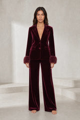 Ensemble velours bordeaux pantalon large