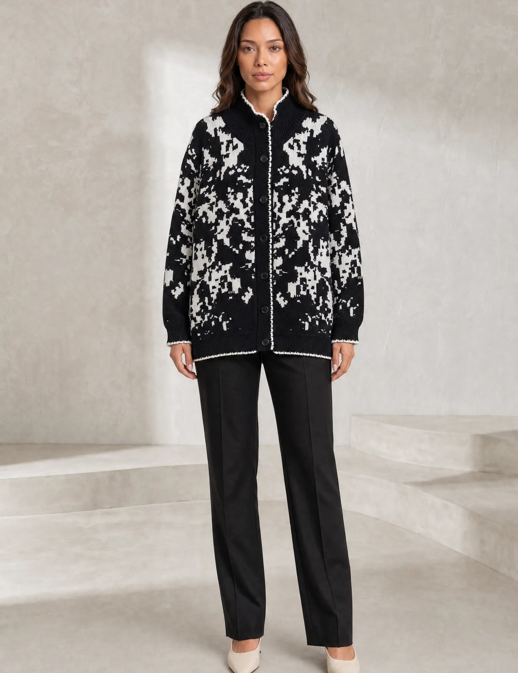 Gilet jacquard col montant | Lounelle Paris