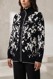 Gilet jacquard col montant | Lounelle Paris