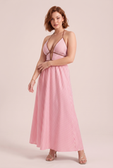 Backless Halter-Neck Maxi Dress