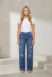 Jean bleu déchiré coupe ample | Lounelle Paris