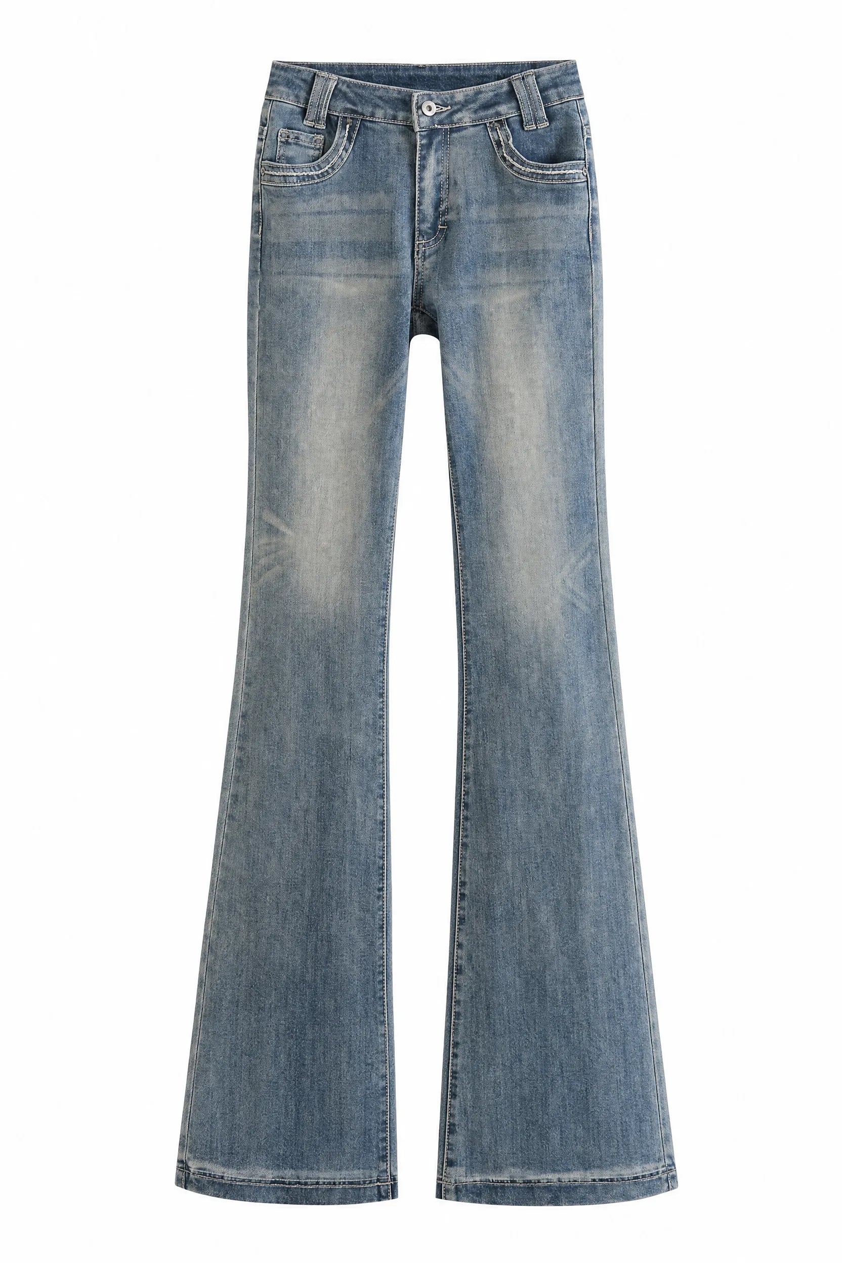 Jean bleu taille haute évasé | Lounelle Paris