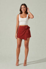 High-Waisted Wrap Skort
