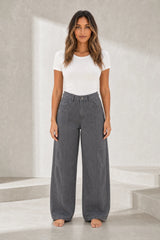 Pantalon cargo ample taille mi-haute