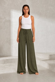 Pantalon fluide large taille cordon | Lounelle Paris