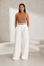 Pantalon fluide taille haute jambe large | Lounelle Paris