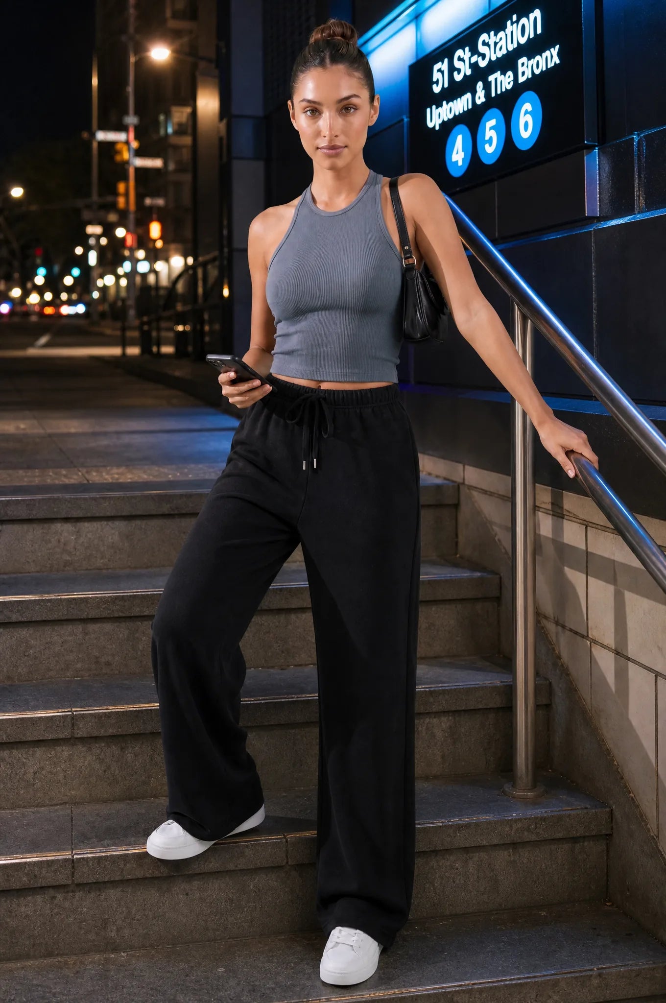 Pantalon large à cordon | Variante Noir - Lifestyle | Lounelle Paris