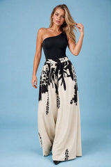 Floral Print Wide-Leg Pants