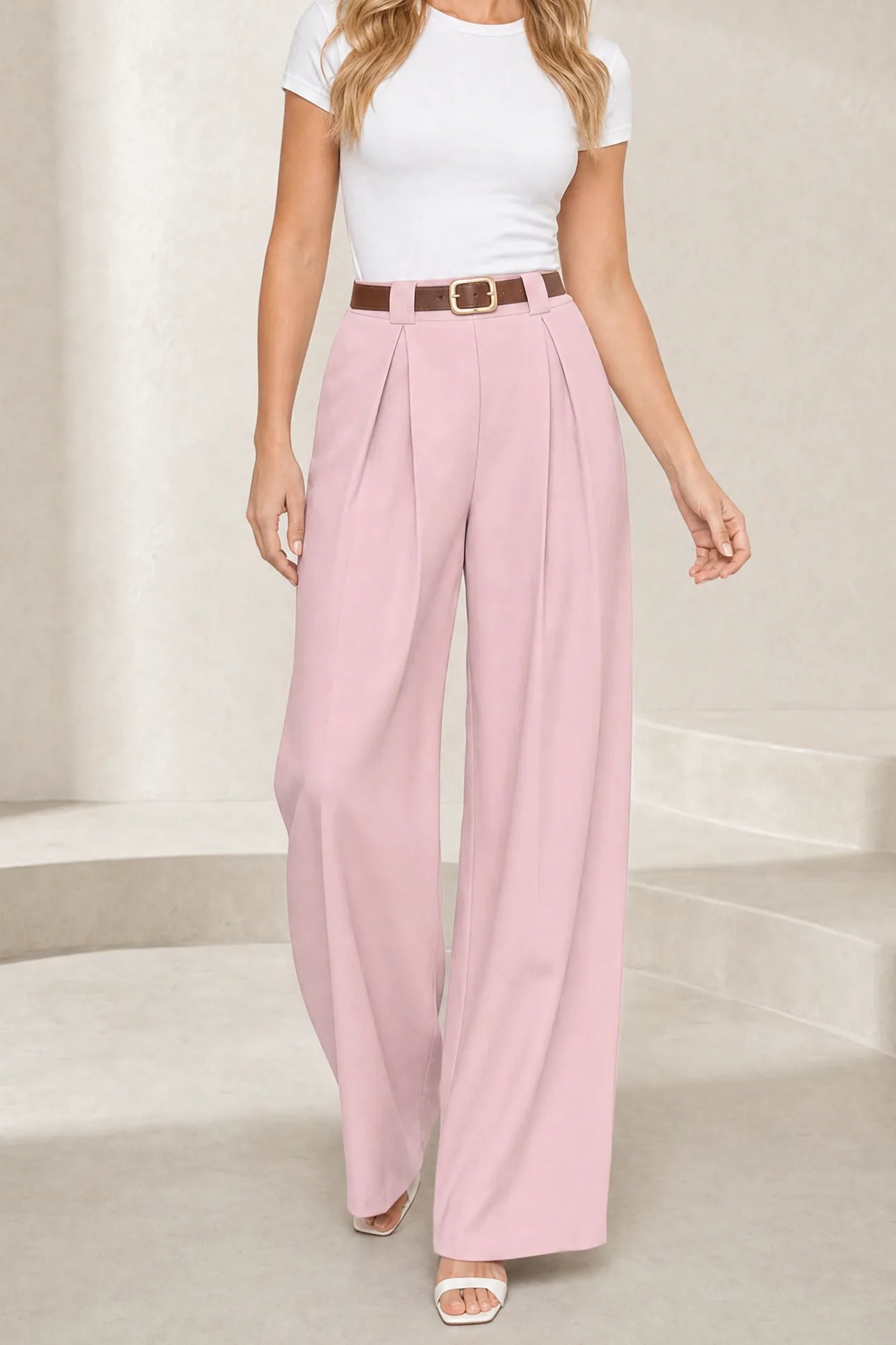 Pantalon large taille haute fluide | Lounelle Paris