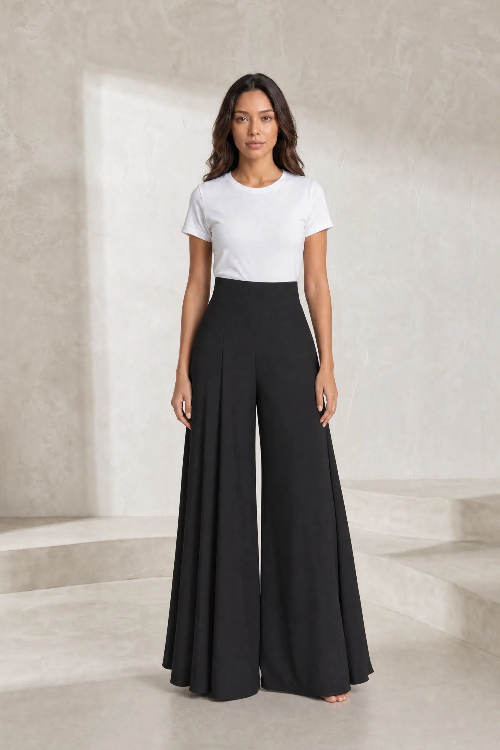 Pantalon large taille haute fluide | Lounelle Paris