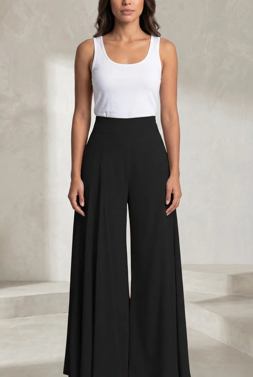 Pantalon large taille haute fluide | Lounelle Paris