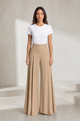 Pantalon large taille haute fluide