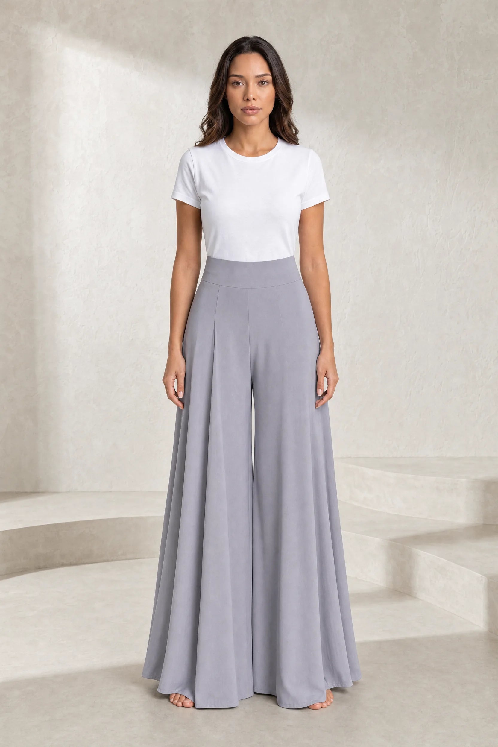 Pantalon large taille haute fluide | Lounelle Paris