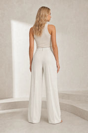 Pantalon tailleur blanc taille haute | Lounelle Paris