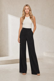 Pantalon tailleur blanc taille haute | Lounelle Paris
