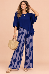 Polka Dot Blue Pants Set