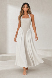 Robe longue abricot col licou dos nu | Lounelle Paris