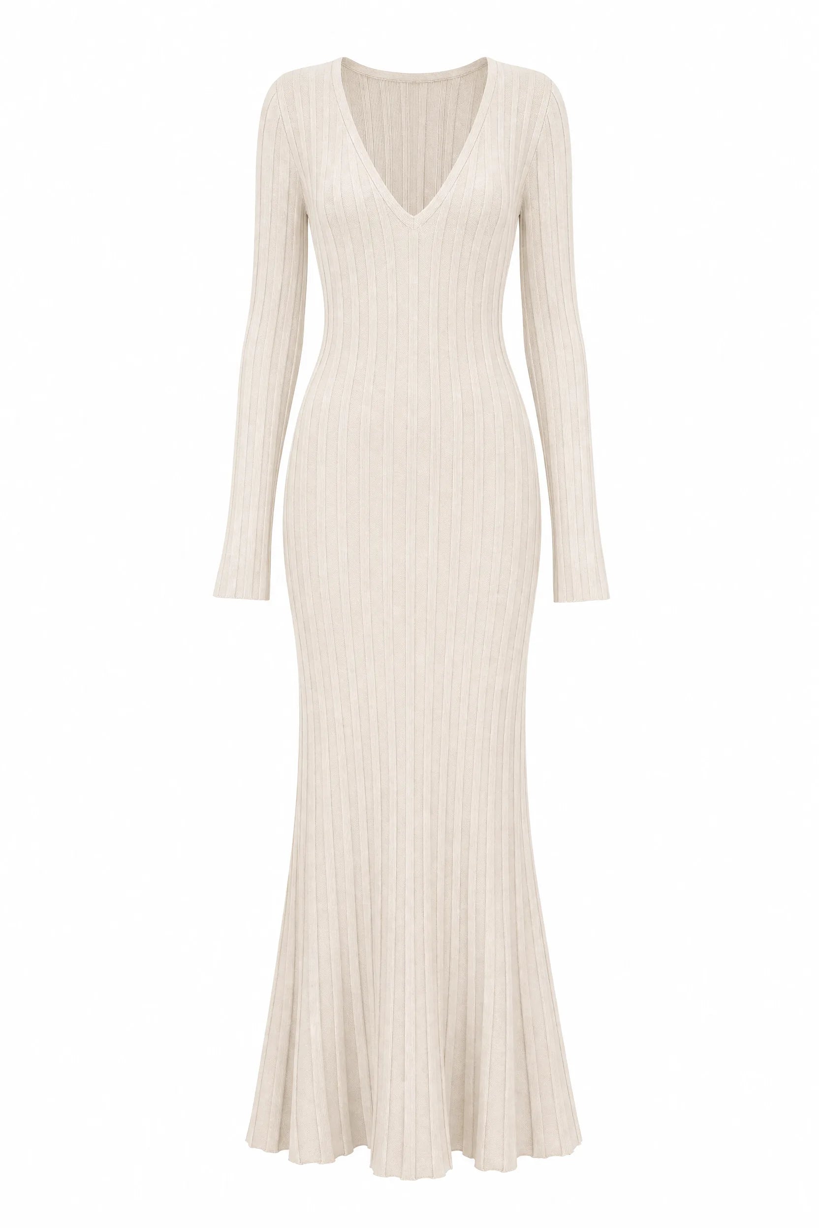 Robe longue abricot col V | Lounelle Paris
