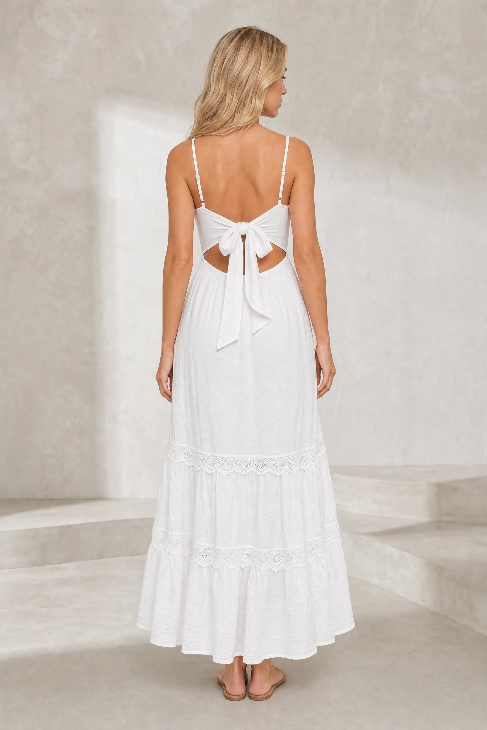 Robe longue blanche dos nu | Lounelle Paris