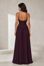 Robe longue bordeaux dos nu | Lounelle Paris