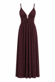 Robe longue bordeaux dos nu | Lounelle Paris
