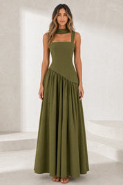 Robe longue col halter à lacets | Lounelle Paris