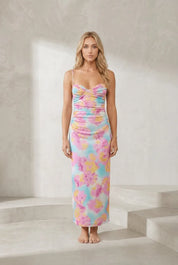 Robe longue florale fines bretelles | Lounelle Paris